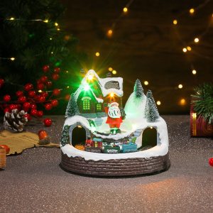 Festive Christmas Music Box Ornament That Rotates And Glows