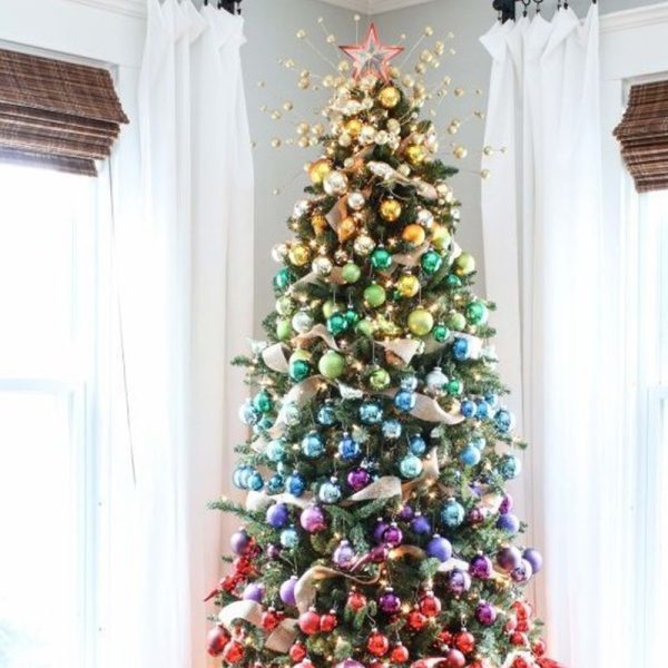 Christmas Tree Decor With 34 Hanging Ornament Balls