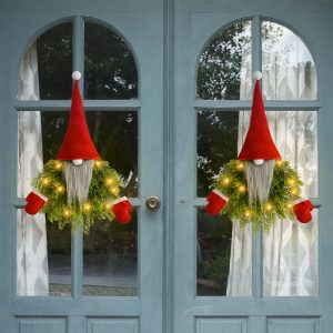 Creative Luminous Old Man Christmas Garland For Door Hanging