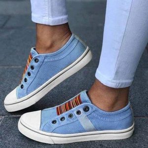 Summer Vintage Denim Slip On Shoes