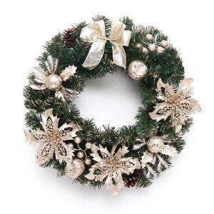 Deciduous Christmas Window Decorations: Rattan Wreath And Tree