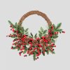 Decorative Green Leaf & Pine Cone Christmas Wreath Wall Hanging