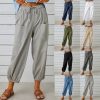 Drawstring Tie Cotton Trousers