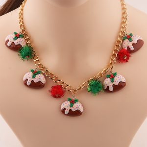 Personalized Santa Claus Necklace With Christmas Tree Bell