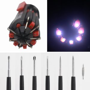 8 Screwdrivers In 1 Tool With Worklight And Flashlight