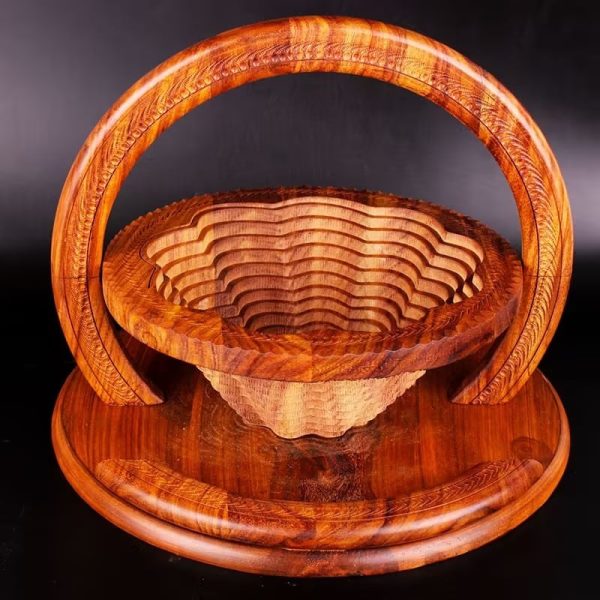 Wood Carving Fruit Plate