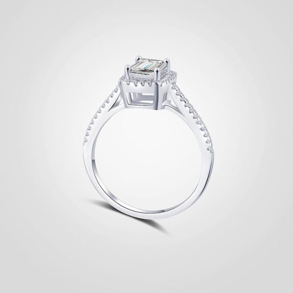 Silver Plated Platinum D Color Wedding Ring