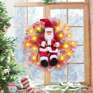 Festive Red Christmas Garland Ornaments For Holiday Decor