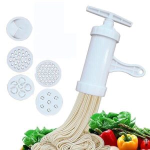 Manual Noodle Maker Press Pasta Maker Machine Crank Cutter Cookware With 5 Pressing Molds