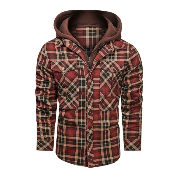 Men Warm Jacket Fleece Detachable Hoodies Jackets Slim Fit