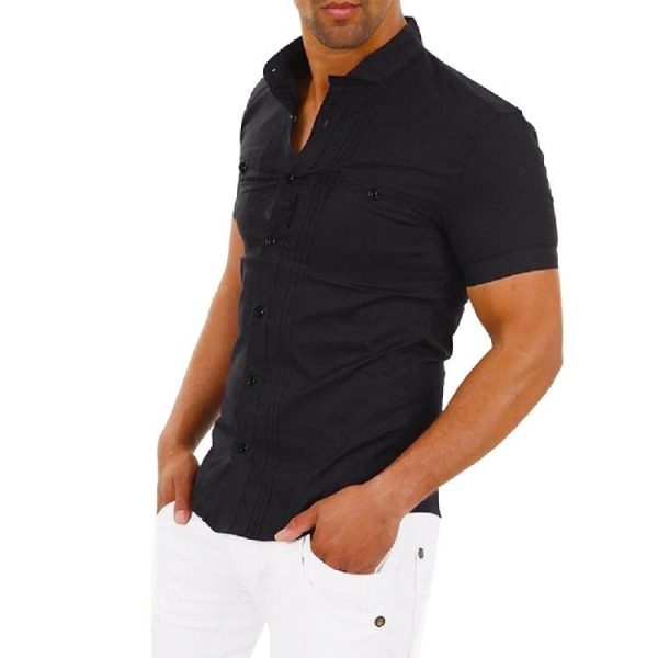 Men'S Short-Sleeved Shirt Stitching Shirt