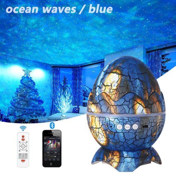 Star Light Crack Translucent Dinosaur Egg Water Ripple Usb Projection Night Light Home Decor