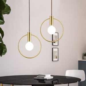 Nordic Brass Chandelier Bar Counter Circle Chandelier