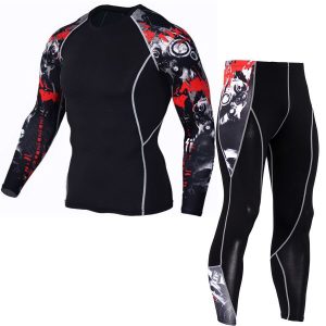 Printed Long Sleeve Gym Suit