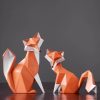 Nordic Geometric Abstract Fox Figurines