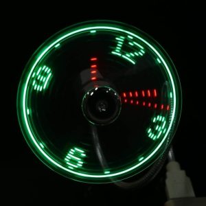 Usb Fan Time And Temperature Display Clock