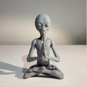 Meditating Alien Resin Garden Home Decor