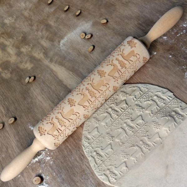 3D Wooden Christmas Rolling Pin