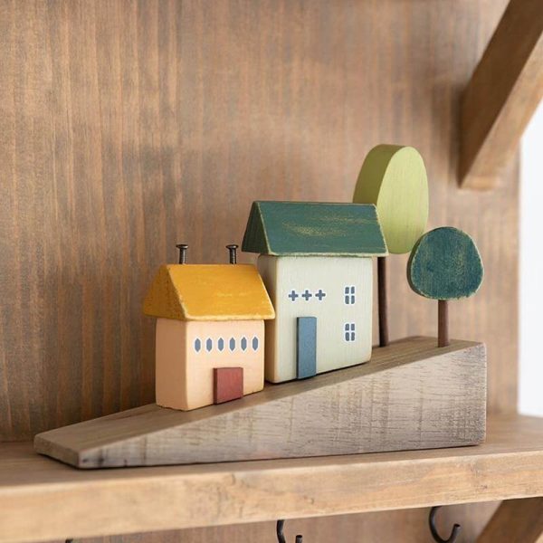 Nordic Wooden Miniature Hilly Neighborhood Home Decor