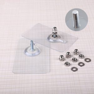 10Pcs Heavy Duty Punch- Transparent Sticky Hanger