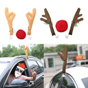 Christmas Deer Antlers Car Decor