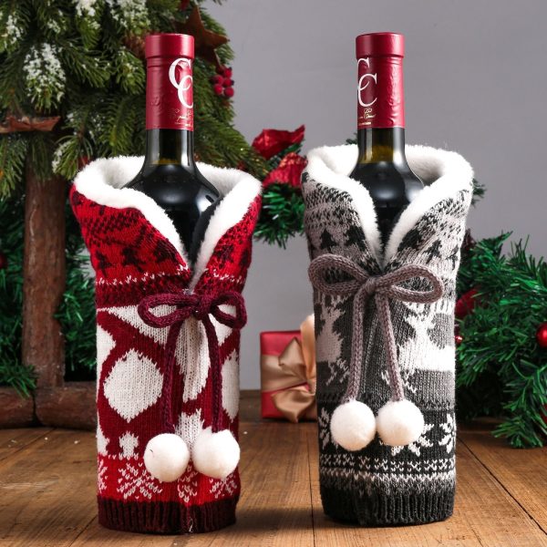 Knitted Christmas Bottle Cover