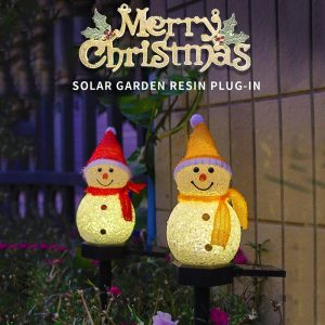 Outdoor Led Solar Snowman Light