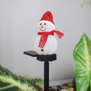 Outdoor Led Solar Snowman Light