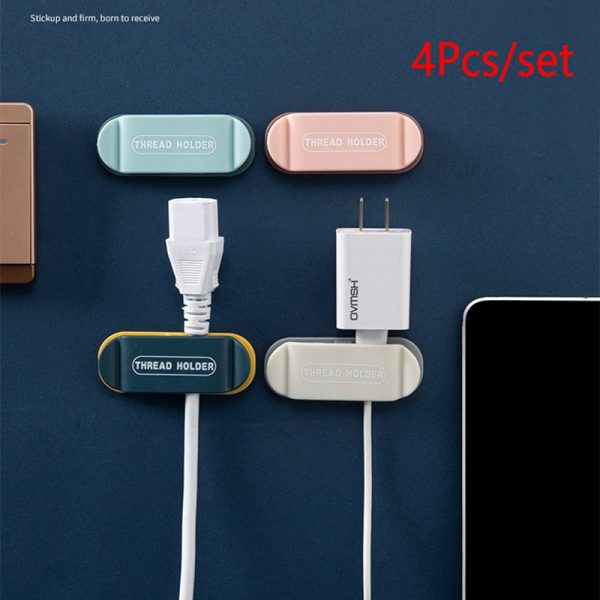 4Pcs Creative Sticky Cable Organizer Clips