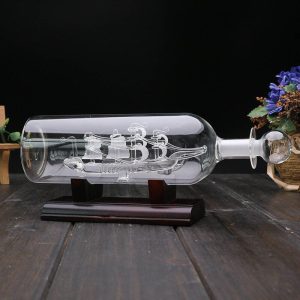 Vintage In A Bottle Glass Boat Home Decor