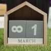 Wood Block Calendar Home Decoration