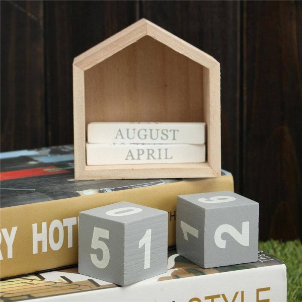 Wood Block Calendar Home Decoration