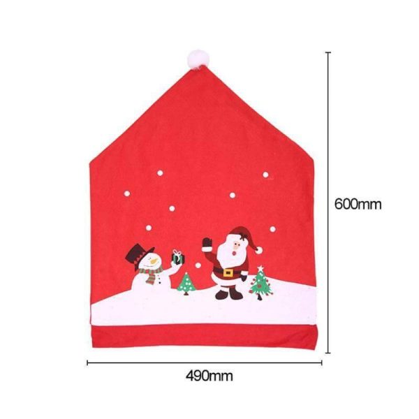 Santa Claus Christmas Chairs Cover Cap