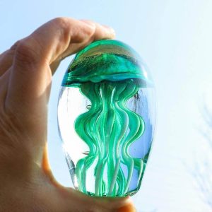 Jellyfish Hand Blown Glass Art Collectible