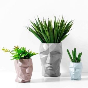 Nordic Style Modeling Geometric Lines People Face Vase Home Modern Decoration