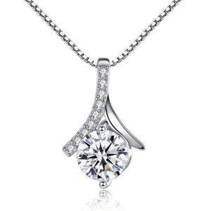 S925 Sterling Silver Pendant With Clover Diamond Necklace