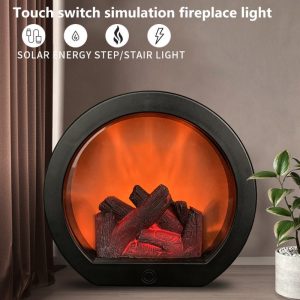 Simulation Fireplace Firewood Lanterns Lamp Desktop Ornaments Dynamic Vision 3D Flame Touch