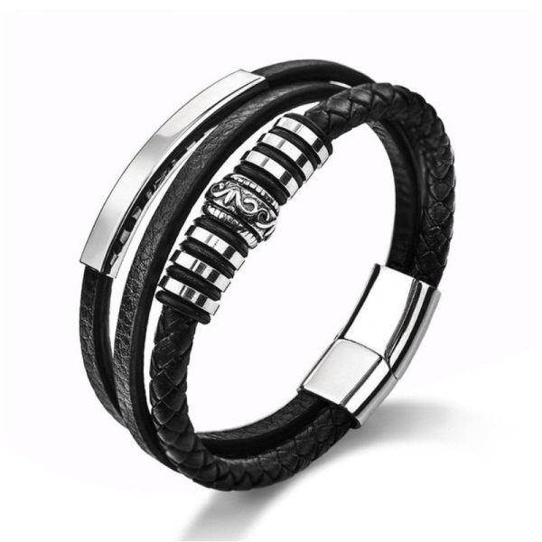 Stainless Steel Accessories Men'S Reverse Plug Magnetic Snap Bracelet